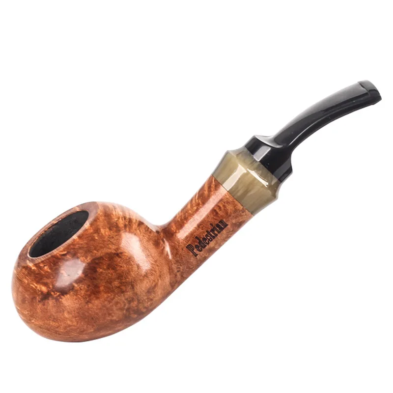 High Quality Tobacco Wood Smoking Pipe Briar Hand-made Pipe Portable Hand Pipe 9MM Activated Carbon Filter Pipe