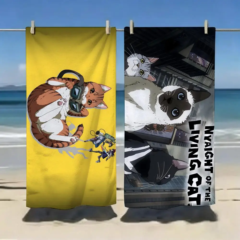 Serviette de plage en microfibre douce Anime N-Nyaight of the Living, pour voyage, fitness, sauna, bain, camping