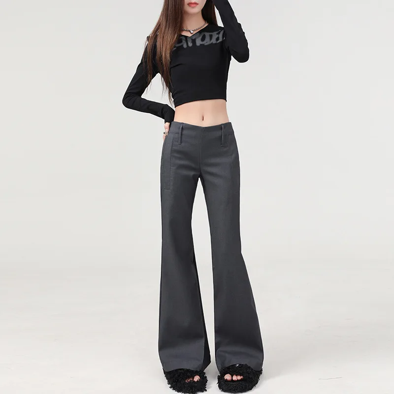 

Slim Fit Flared Suit For Women 2026 Autumn New High-End Feel Draped Thin Style Bootcut Pants