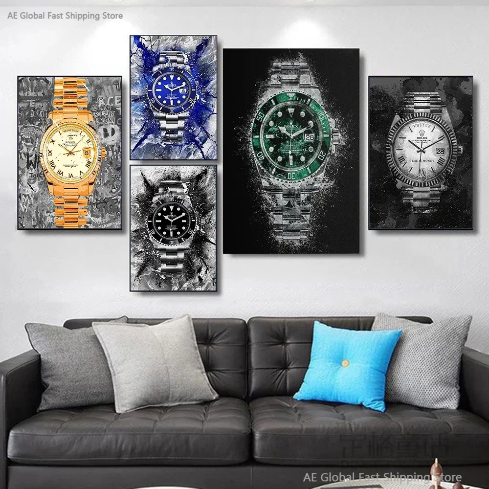 2024 Popular Nordic Style Poster Print Living Room Home Decoration Picture Modern Clock Abstract Graffiti Art HD Canvas Painting