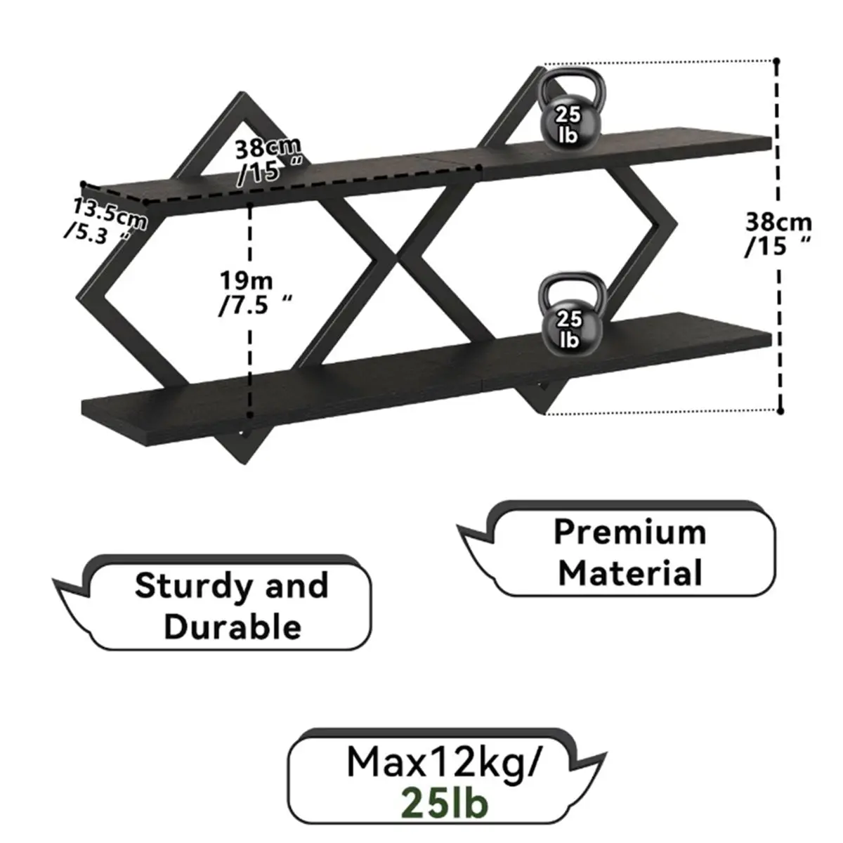 

2026 New Floating Shelves,Wall Shelf,Wall Mounted Shelves,2 Tier Hanging Decorative Storage Shelf for Living Room, Bedroom,