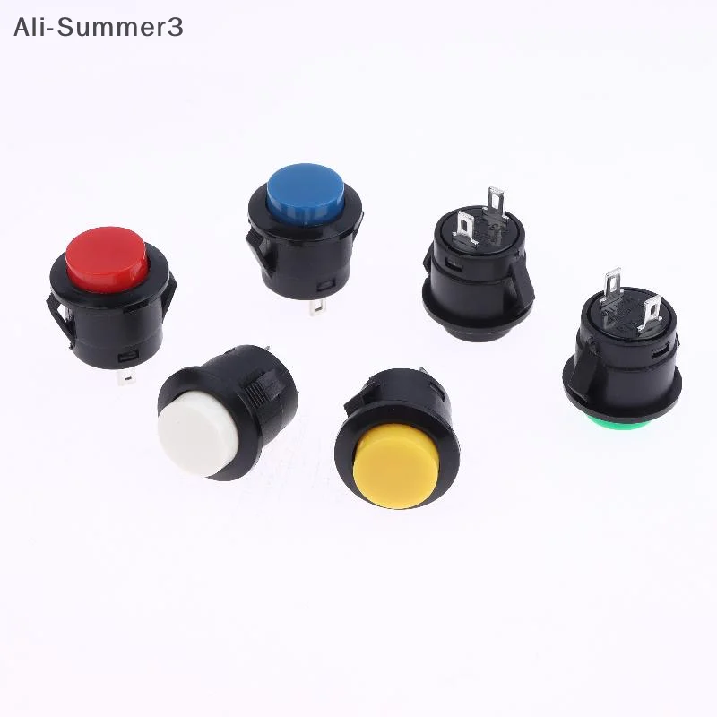 5/10Pcs Momentary Push Button Switch R13-507 16mm Round Switch 2Pins ON-OFF Self-reset Panel Mounting
