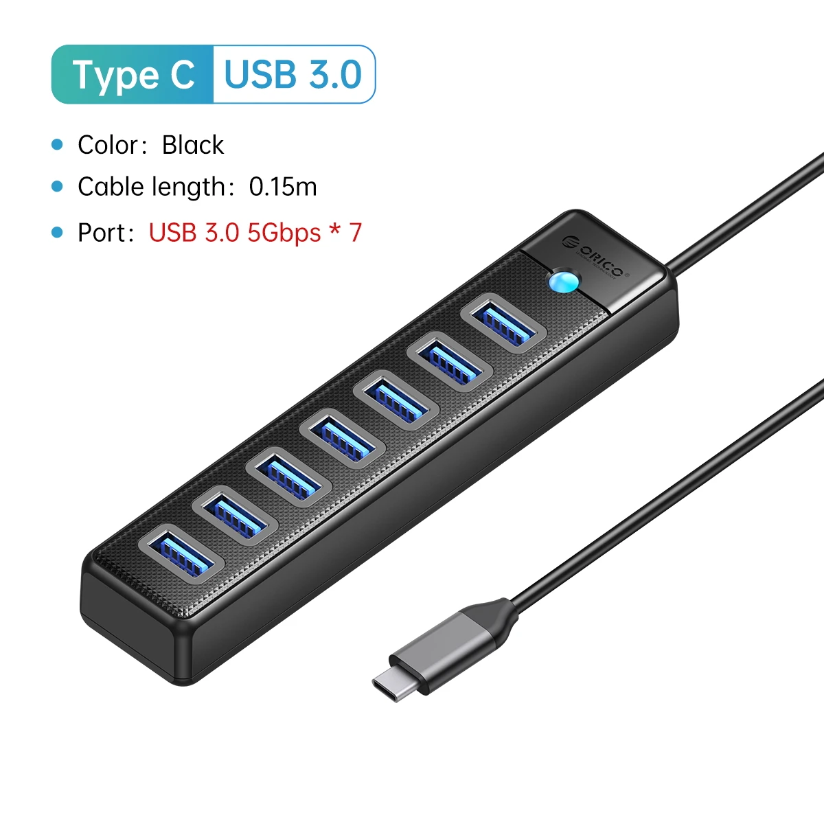 ORICO USB 3.0 HUB 5 Gbps Dock Station 7 Poorten USB A Type C HUB Hoge Snelheid Splitter OTG Adapter voor PC Accessoires Huiwei Xiaomi