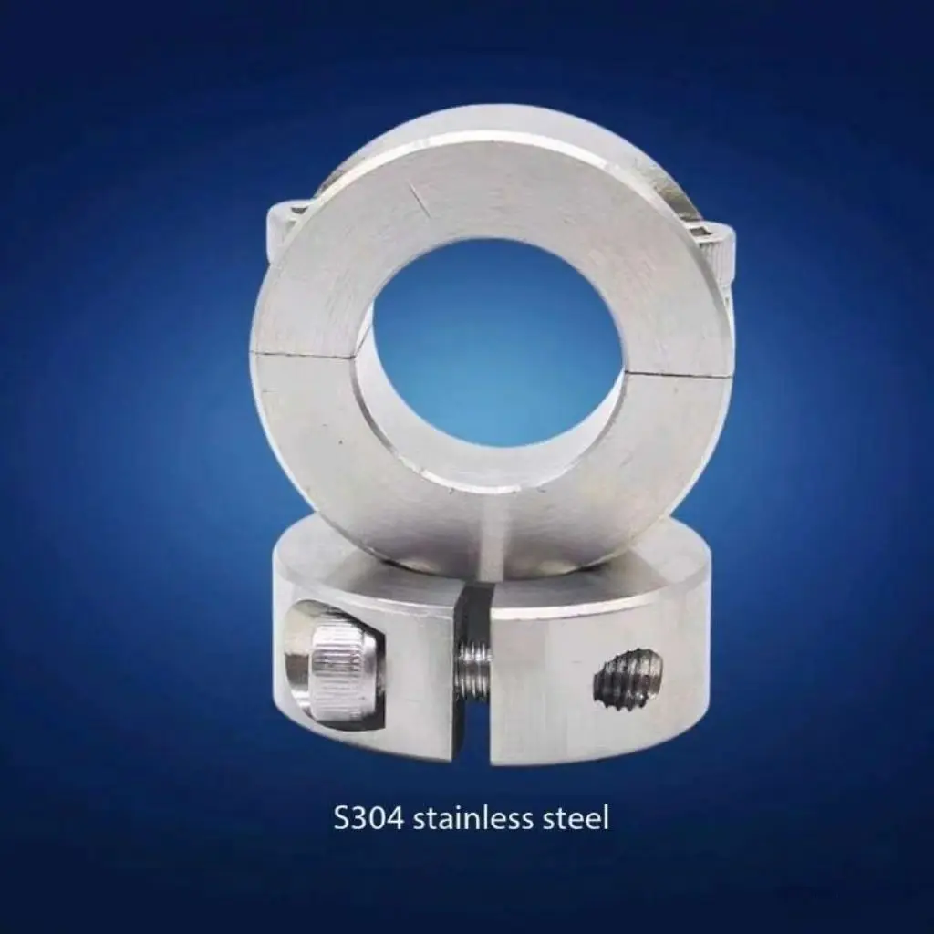 304 Stainless Steel Optical Axis & Drill Bit Limit Rings - Single-Hole Clamping Stop Ring with Double-Set Screw