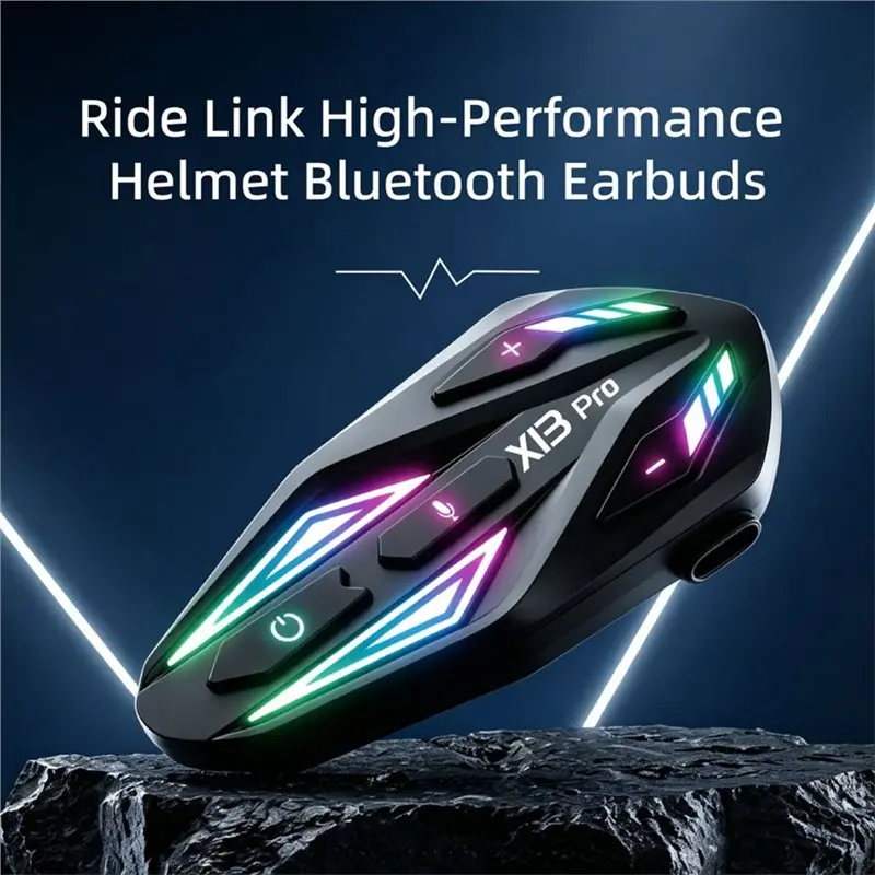 DT42-X13 Pro Motorcycle Helmet Headset Bluetooth Headset 1000M Full Duplex Intercom Headphone