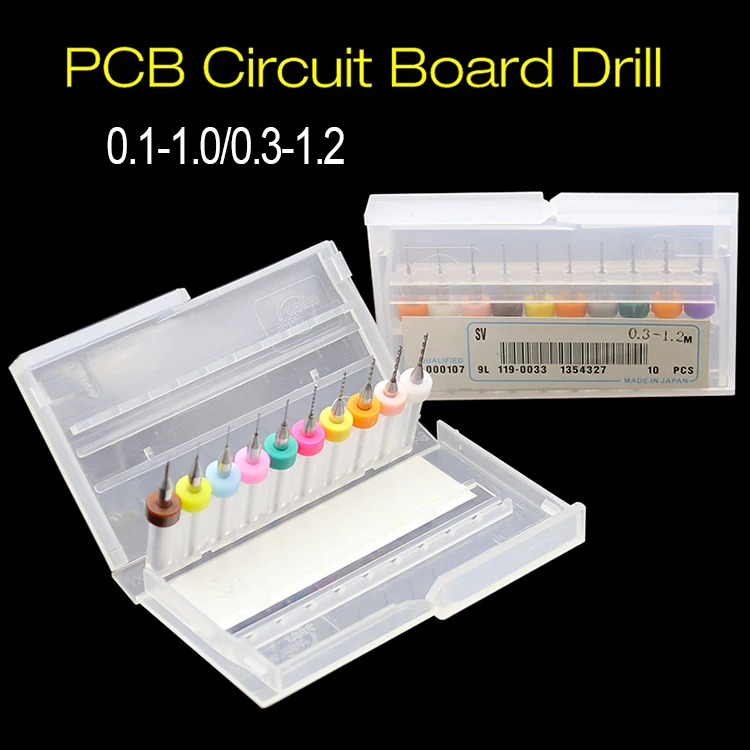 PCB Board Drill Bits Grinding Spare Parts 0.3-1.2mm Tungsten Carbide Accessories Bits Board Circuit Mini Print