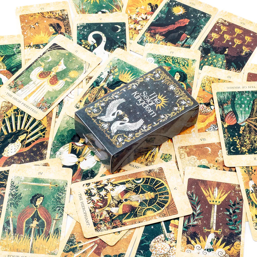 The Solar Kingdom Tarot Deck 78 Card Oracle Set English Visions Divination Edition Deck Board Playing Games 10.4x6.1cm