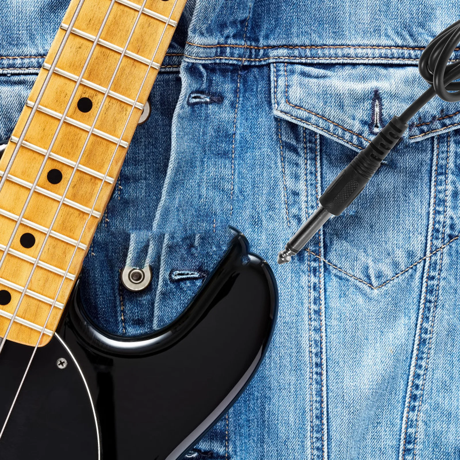 

8pcs 6.35Mm Guitar Cable Electric Audio Patch Cord For Amplifier Bass Instrument Cables Rubber Copper Core Reliable Connection