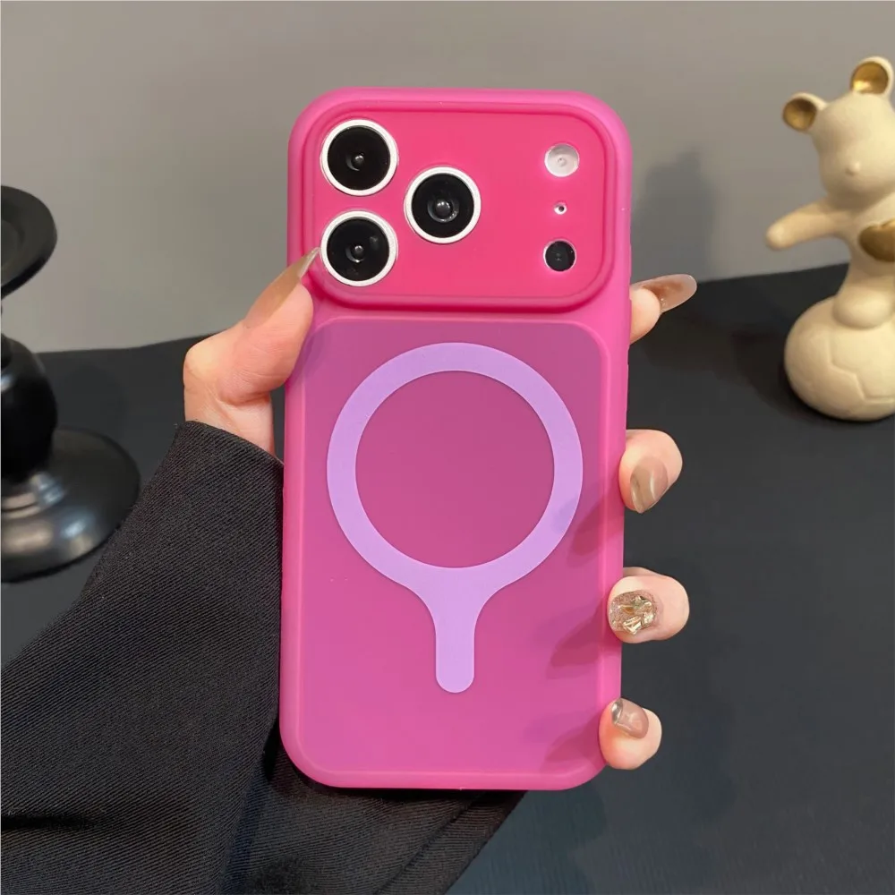 Luxuriöse Candy Jelly Matte Magnetische Magsafe-Hülle für iPhone 17 16 15 14 13 Pro Max, kabelloses Ladegerät, modische, helle Schutzhülle