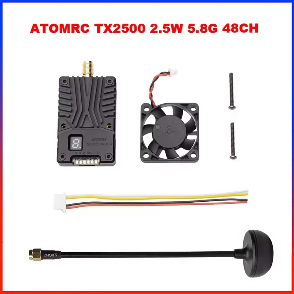 

AM-ATOMRC TX2500 4.9G-5.8G 2.5W VTX FPV Videotransmitter 800/1600/2500Mw Supports X/Low Band For RC FPV Drone