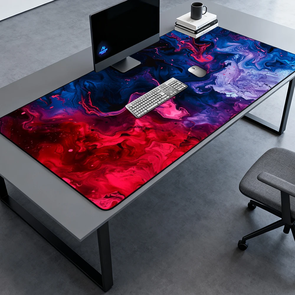 Liquid Swirl Mouse Pad Desk Pad 180x60 Gaming Vibrant Full Desk Mat Red Purple Abstract Mousepad Table Mat Mousemat Playmat Mat
