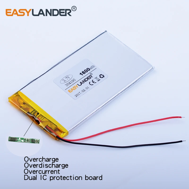 XWD 304191P 3.7V 1600MAh Li-polymer Pin Li-ion Cho Trung Quốc Nhân Bản S6 S9600 MTK Thông Minh điện Thoại 304190 904192 KEBE A5