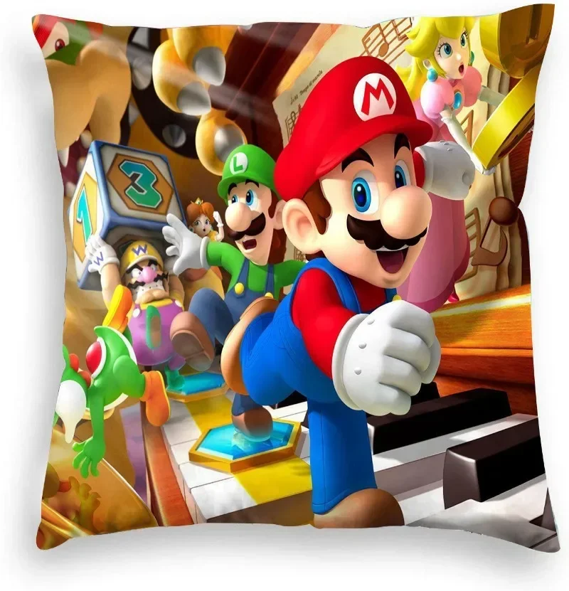 Наволочка Super Mario Bros, наволочка принцессы персика Луиджи, мультяшный узор, гибкая, удобная, красивая, мебельные украшения