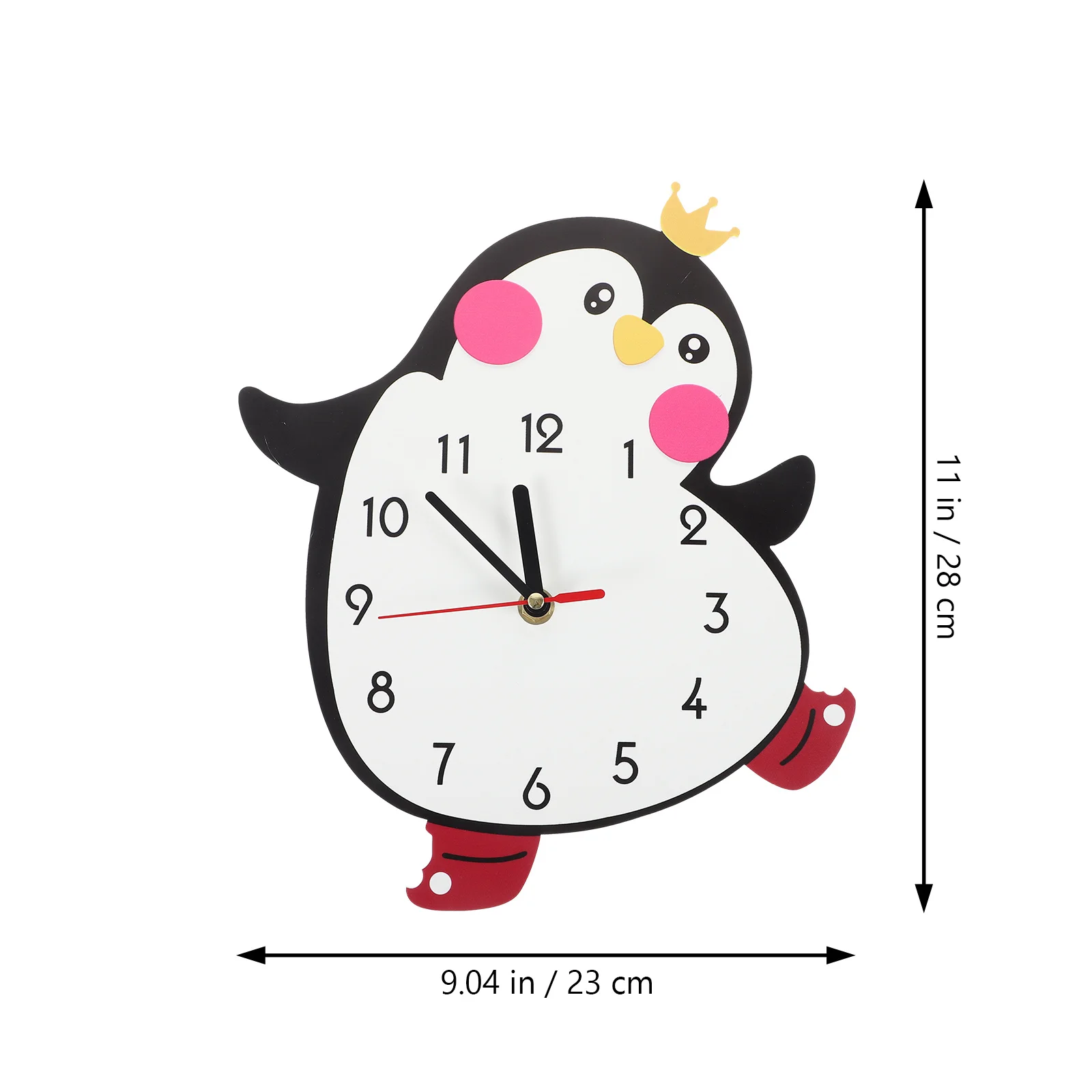 

Charming Penguin Shaped Wall Clock for Room Decor Colorful Cartoon Room Clock Cartoon Wall Decor