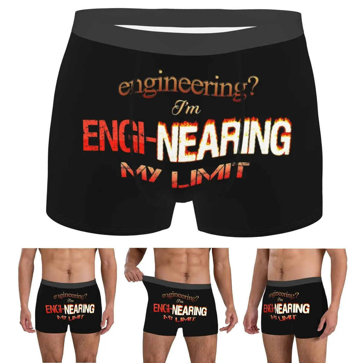 الملاكم السروال السراويل الهندسة أنا Engi-على حدي مهندس Pun سراويل الرجال ملابس داخلية مريحة ل أوم رجل هدية