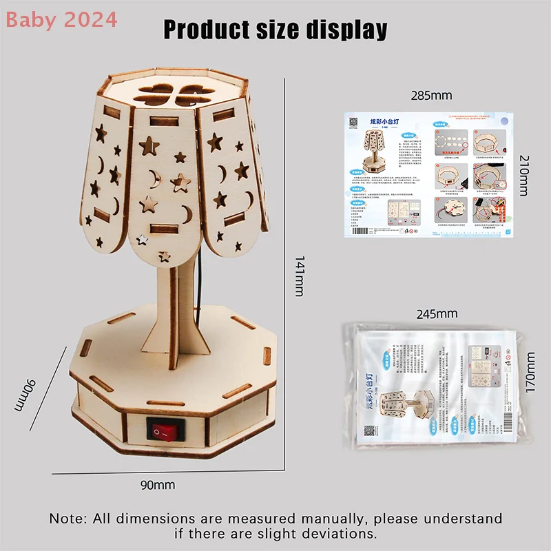 Kleine Tischlampe DIY Holz Bastelset Wissenschaftsmontageprojekt