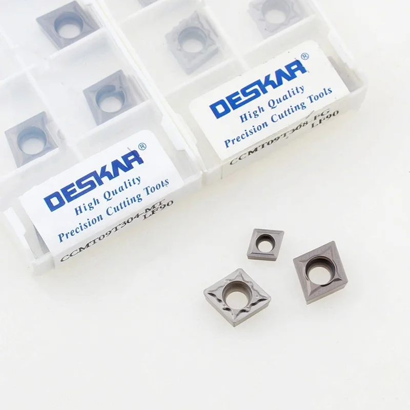 Deskar الأصلي شفرات باستخدام الحاسب الآلي Ccmt060204 Ccmt09T304 Ccmt09T308 Fg Hq Mt Tc Fg Ps Lf90 مخرطة باستخدام الحاسب الآلي قطع كربيد إدراج المعادن السيراميك أداة تحول داخلية لأجزاء الصلب #2