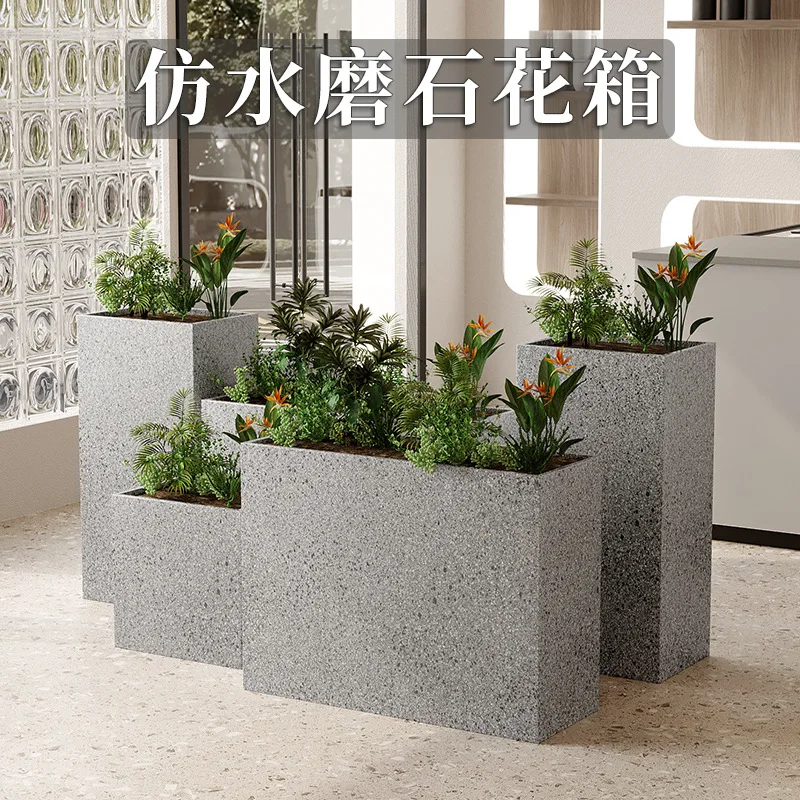 

Outdoor imitation terrazzo flower box combination restaurant floor-to-ceiling external pendulum partition flowe