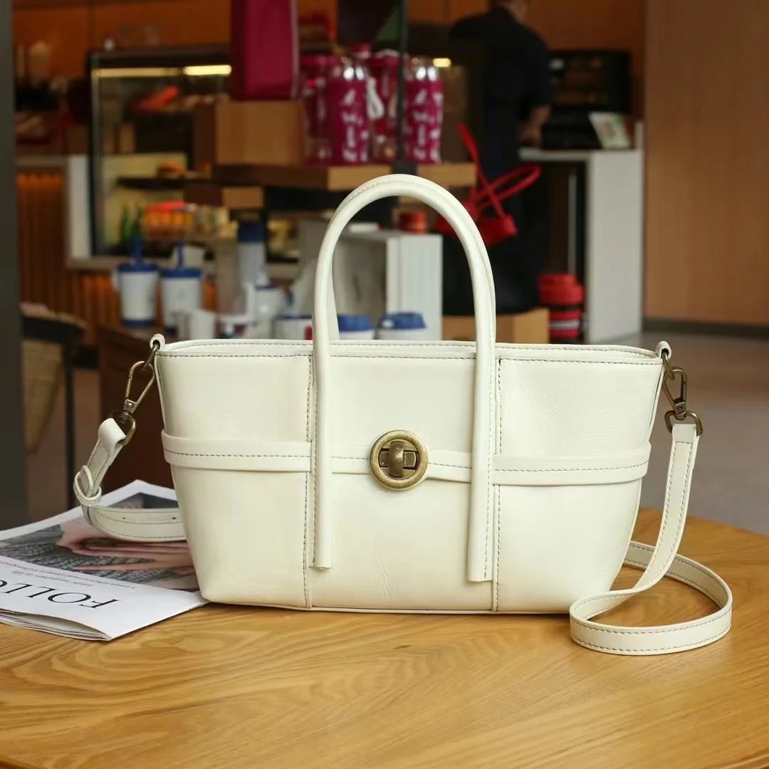 Genuine Leather Women's Bag 2023 New Fashion European Style Handbag Versatile Lady Shoulder Crossbody