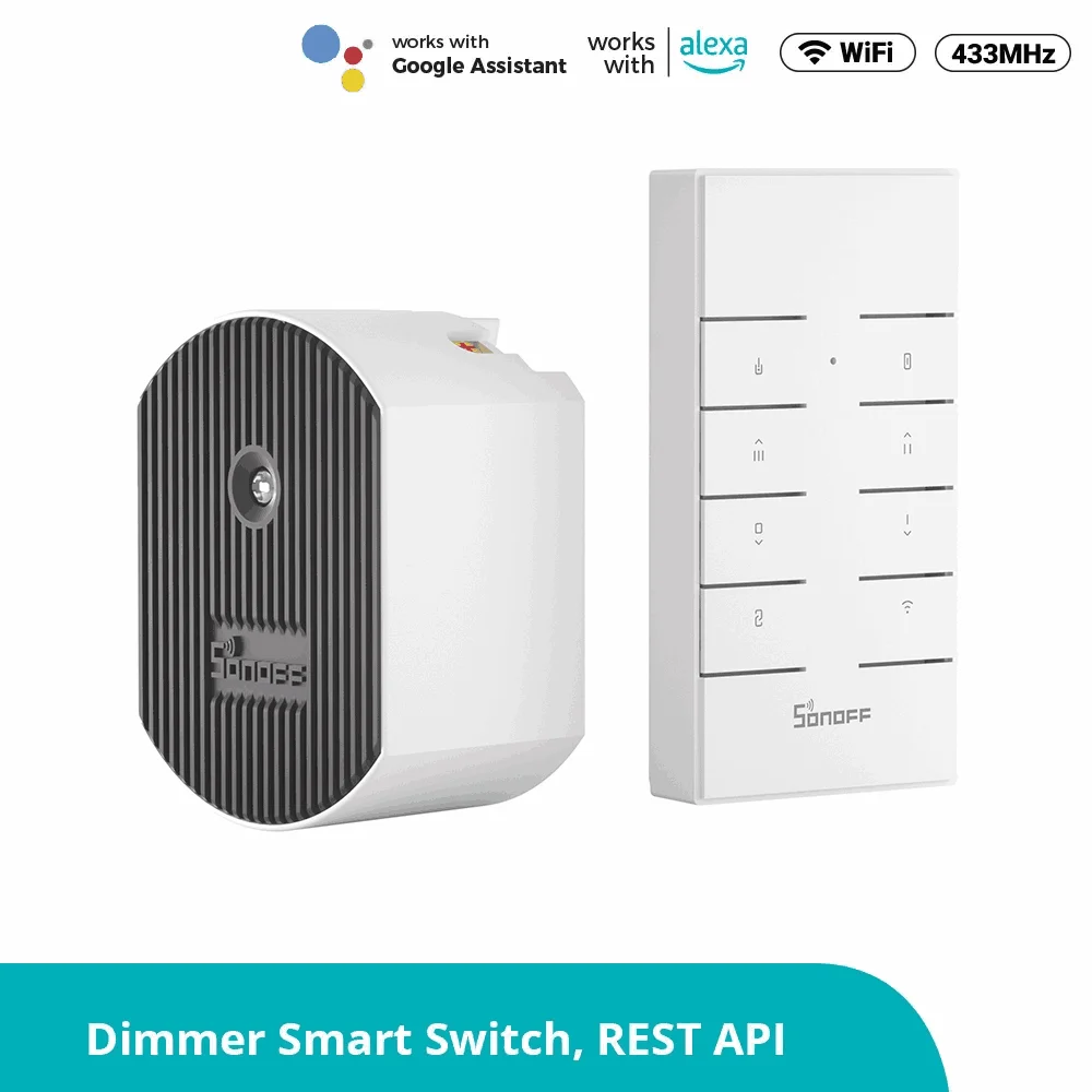 SONOFF D1 Wi-Fi Smart Dimmer Switch 433MHz RF Controll Stepless Dimming Smart Home via eWeLink Works with Google Home Alexa