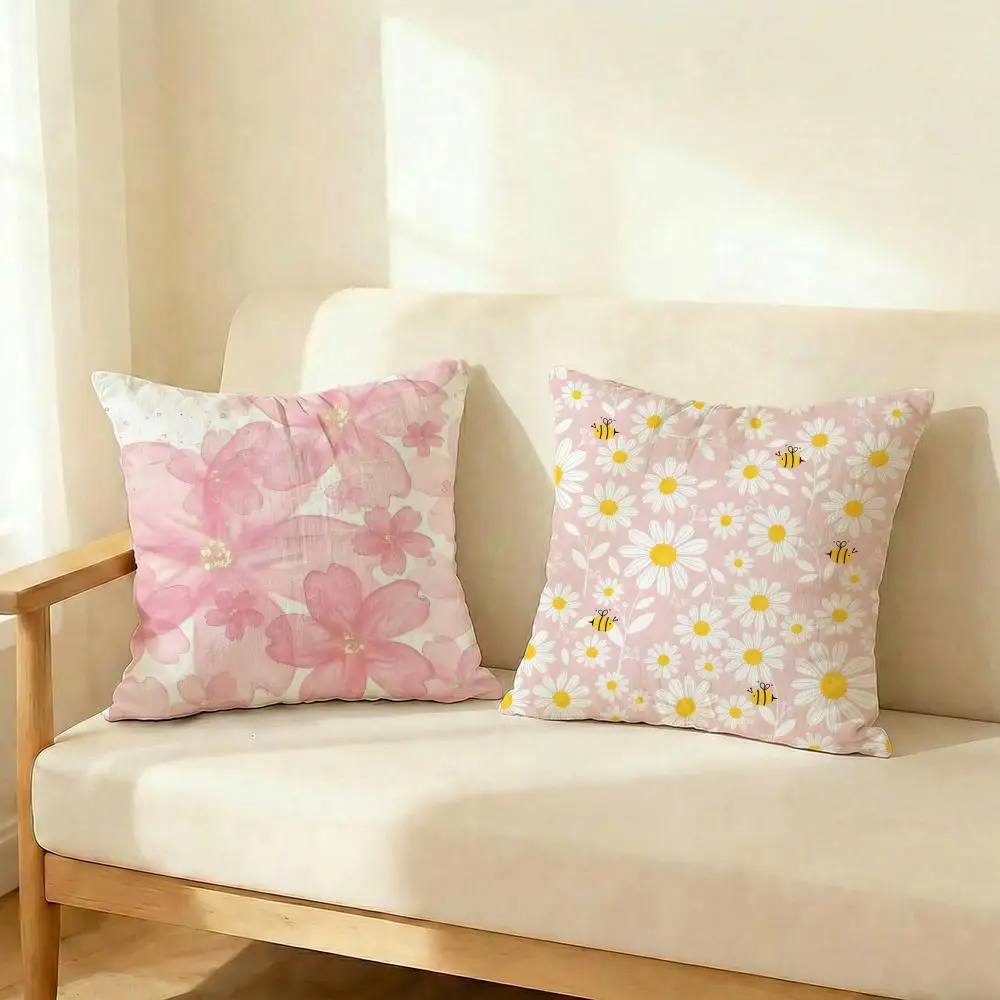 Light Pink Gentle Petals Cushion Cover Decorative Cushions Covers Cover Sofa 50x50 Pillow 4 Piece 45x45 40x40 Pillowcase