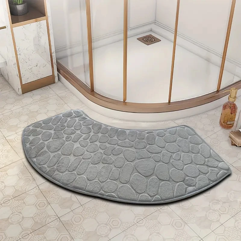 Gebogene saugfähige Boden matte fächerförmiger Teppich Duschraum 1,2 cm verdickte Tür matte Toilette Toilette Fuß matte Bad rutsch feste Matte