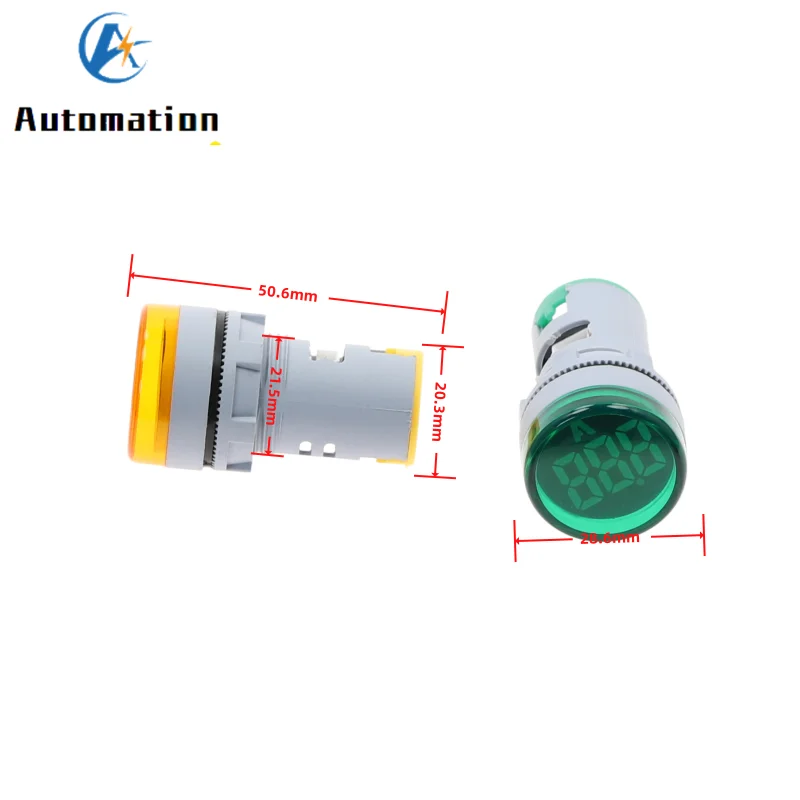 10 buah 22MM 0-100A Digital Ammeter, meteran arus/voltase Meter indikator Panel lampu Led AC20-500V lampu sinyal merek kualitas tinggi