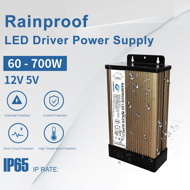 

Outdoor LED Rainproof Switching Power Supply IP67 12V 60W Lighting Transformers Driver for Advertising Lights Signboard