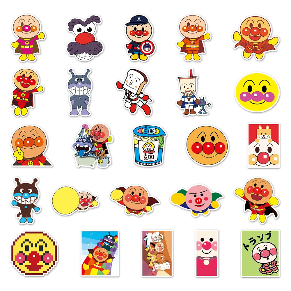 10/30/52pcs Anpanman Graffiti Sticker Anime Cartoon Kawaii Batakosan Decals for Suitcase Journal Stationery Stickers Kid Toy