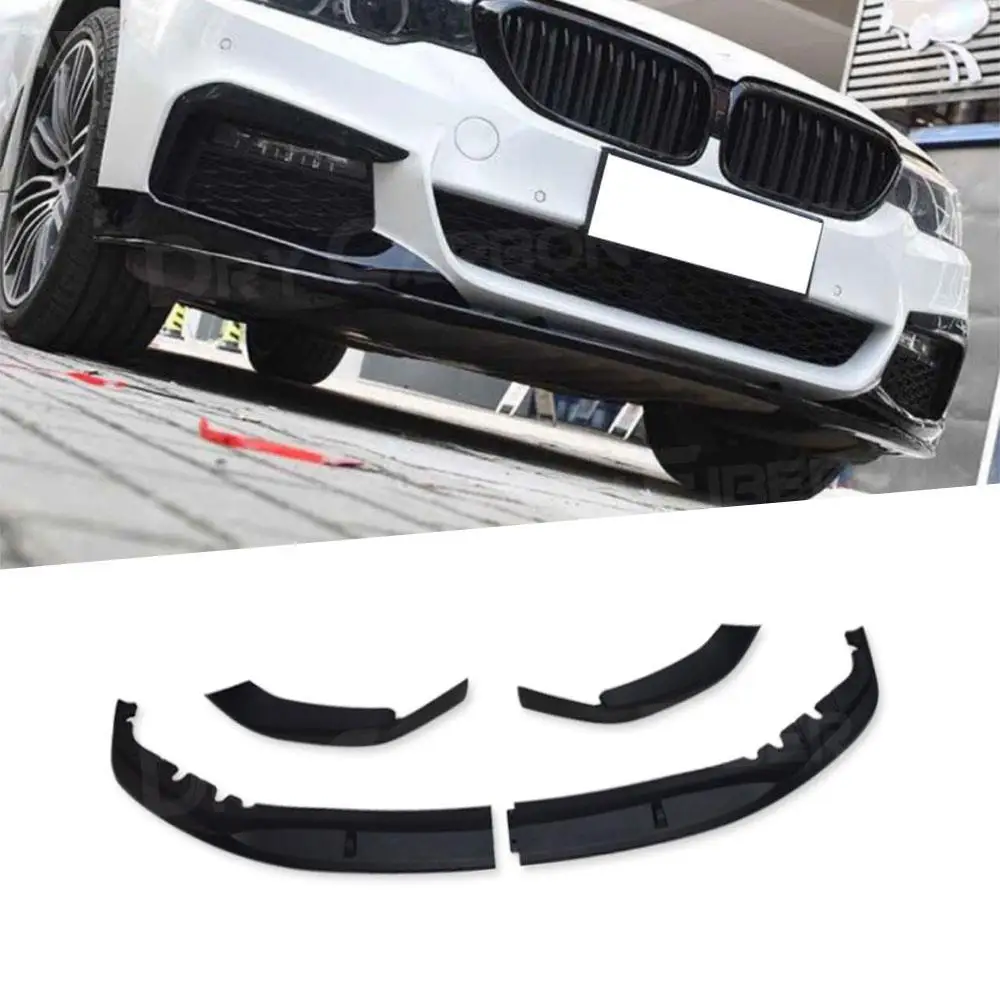 

4 шт. автомобильный передний бампер, сплиттер, спойлер, защита для BMW 5 серии G30 G31 G38 540i M Sport 2017-2019, ABS, глянцевый карбоновый вид