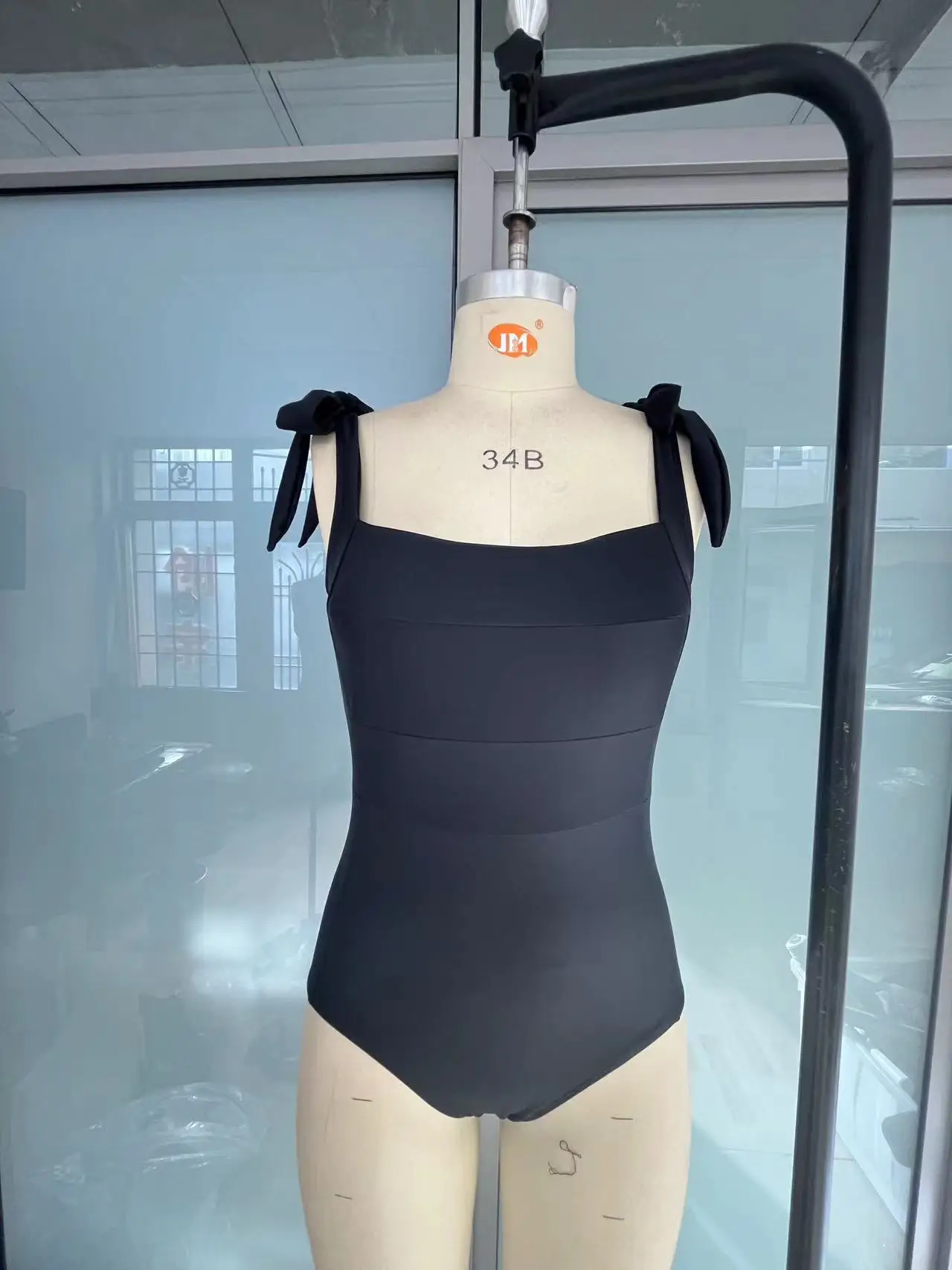 الصيف الأسود بلون قطعة واحدة ملابس السباحة مثير التعادل التفاصيل Monokini البطن التحكم والأشرطة قابل للتعديل التخسيس ثوب السباحة مجموعة