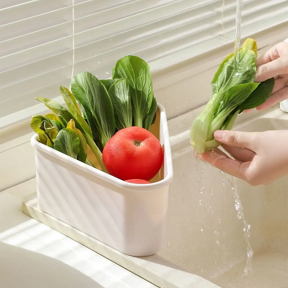 Triangle shaped Faucet Drainage Basket Self-Cleaning Quickly Drain Food Residue Separator Compact Convenient