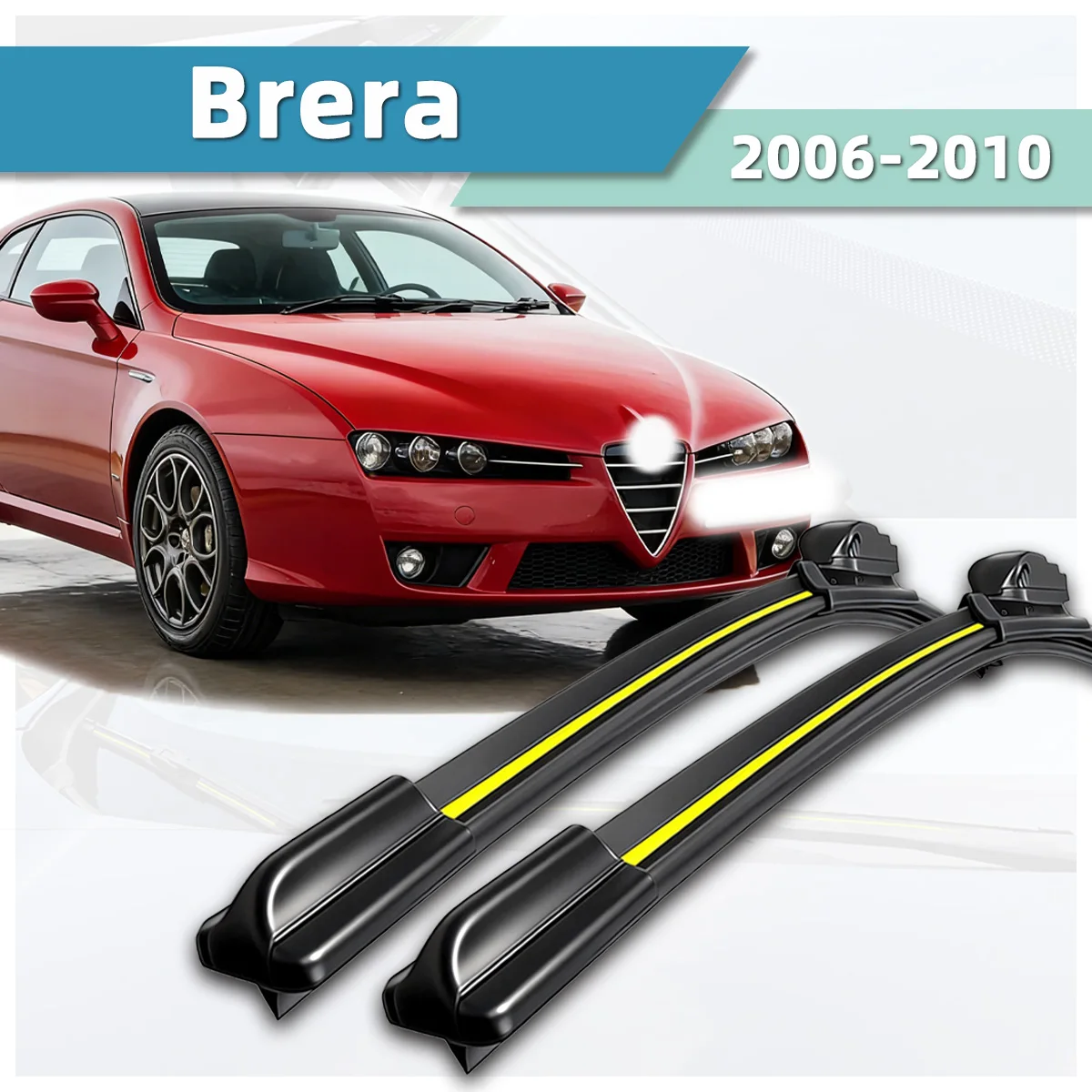 

2PCS Car Windshield Wiper Fit For Alfa Romeo Brera (2006-2010) Natural Rubber Strip Boneless Silent Car Front Wiper Auto Parts