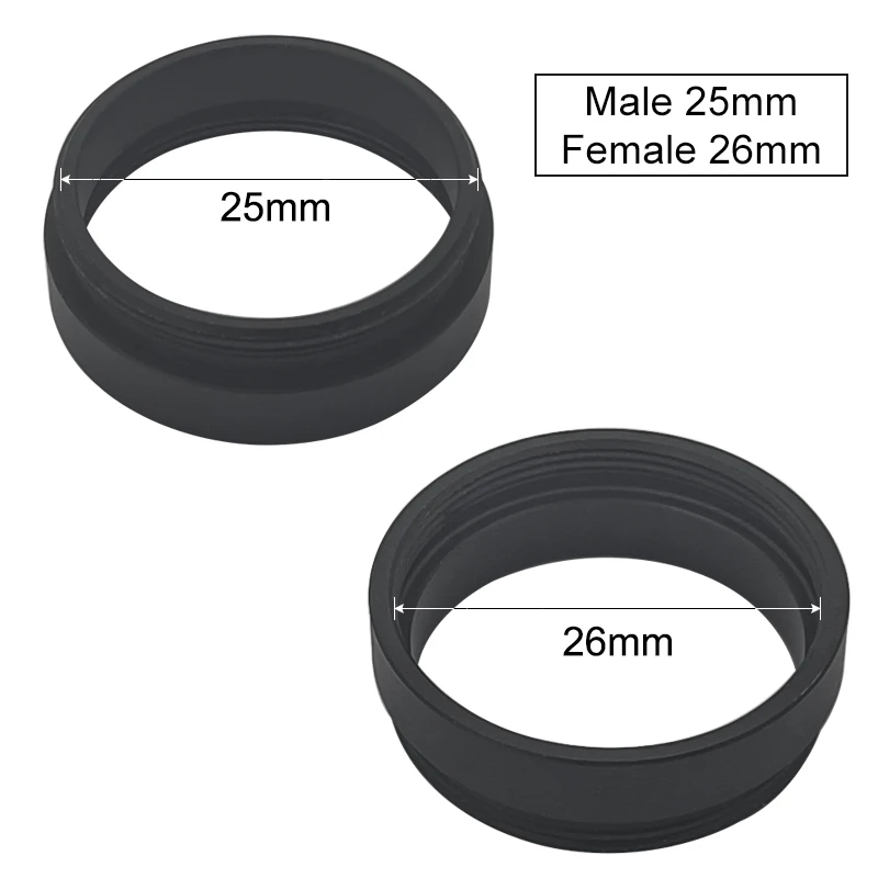 Microscope Objective Lens Adapter Female 20.2mm to Male 15.2mm Adaptor M20.2 M15.2 25mm 26mm M26 M25 for Nikon Olympus