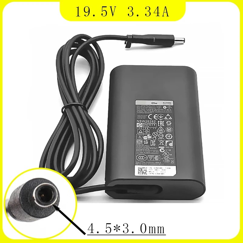 19.5V 3.34A 4.5*3.0mm 65W Laptop AC Power Adapter Charger For Dell Inspiron 15 5558 3558 3551 3552 5551 5559