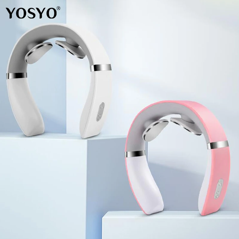 New Smart Neck Shoulder Muscle Massager Electric Heat Relaxation You Body Anytime USB Charging White