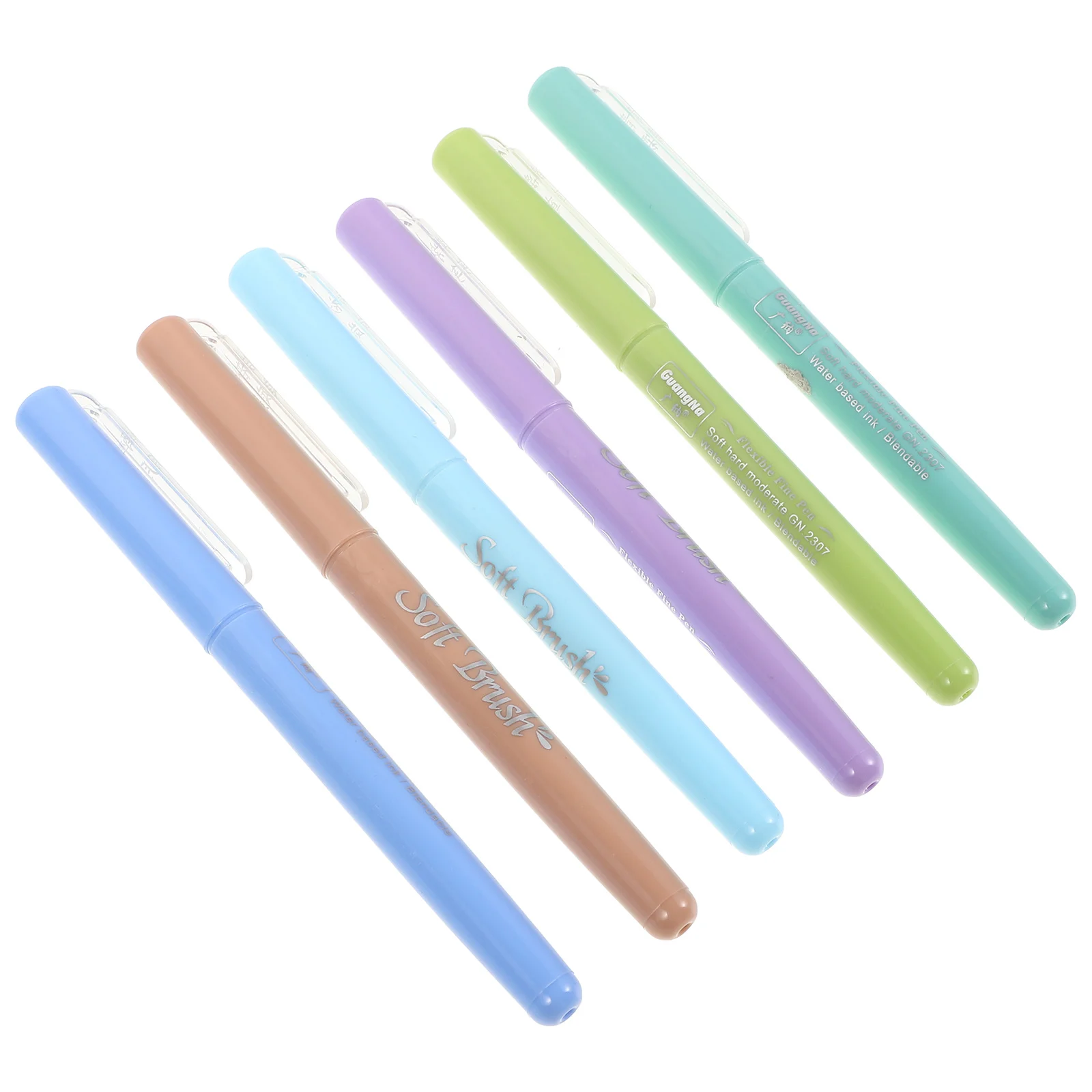 

6 шт., набор ручек-кистей для каллиграфии, тонкий наконечник, чернила на водной основе для начинающих, надписи, рисования, ведения журнала, акварельные принадлежности