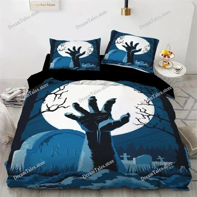 

Halloween Cartoon Pumpkin Ghost Lantern Bedding Set Boys Girls Twin Queen Size Duvet Cover Pillowcase Bed Kids Adult