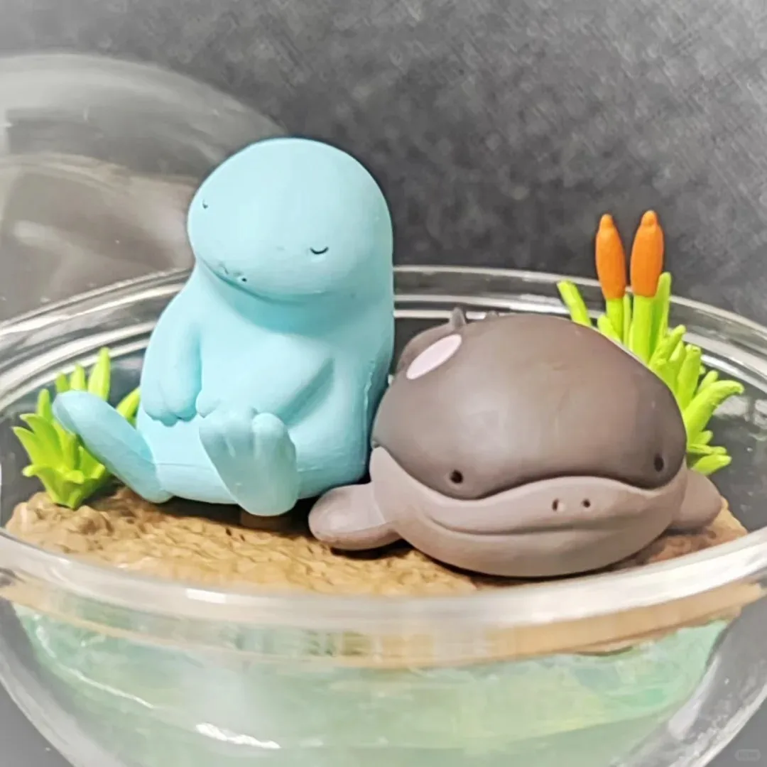 Genuine Re-Ment Pokemon Leisure Time Poke Ball Trapinch Gonbe Slowpoke Goomy Action Figure Model Toy Birthday Gift