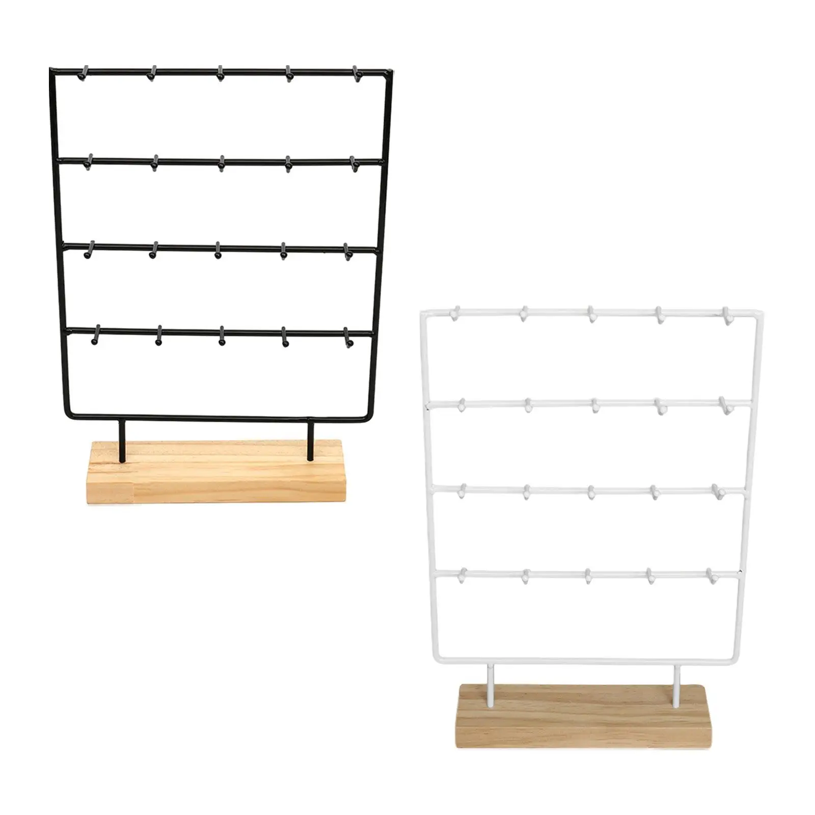 Jewelry Display Rack with 20 Hooks Earrings Organizer Earrings Storage Rack for Earring Cards Necklace Pendants Dangle Tabletop