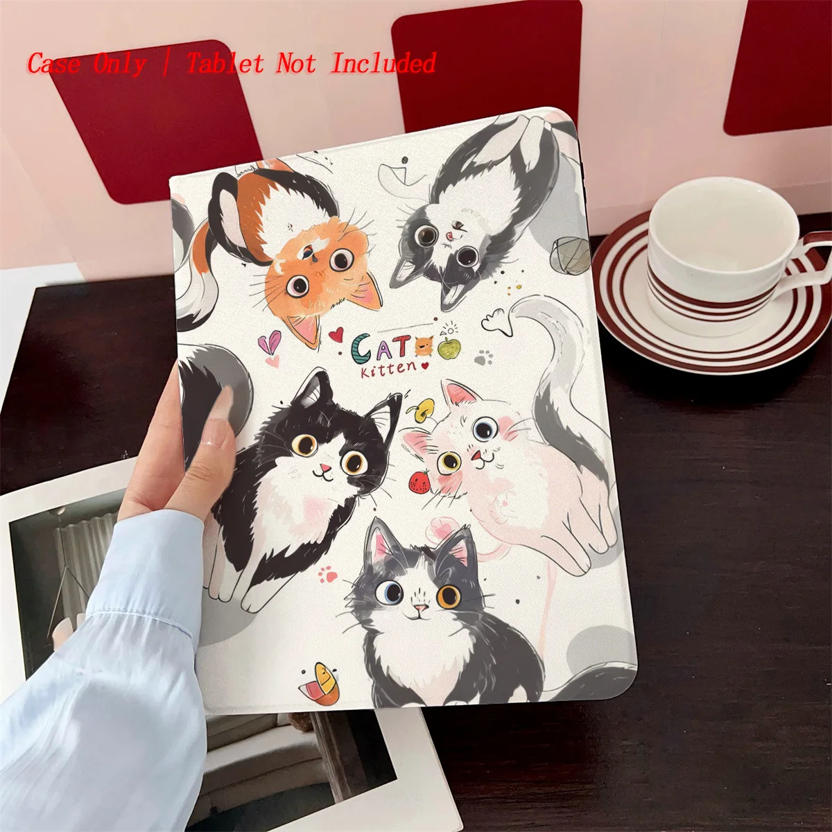 حافظة آيباد بتصميم قطط ملونة مختلفة لطيفة وحديثة لعام 2025 لجهاز ابل ايباد 10.2 بوصة اير 4 برو 11 ميني 5 غطاء مزخرف متين #1
