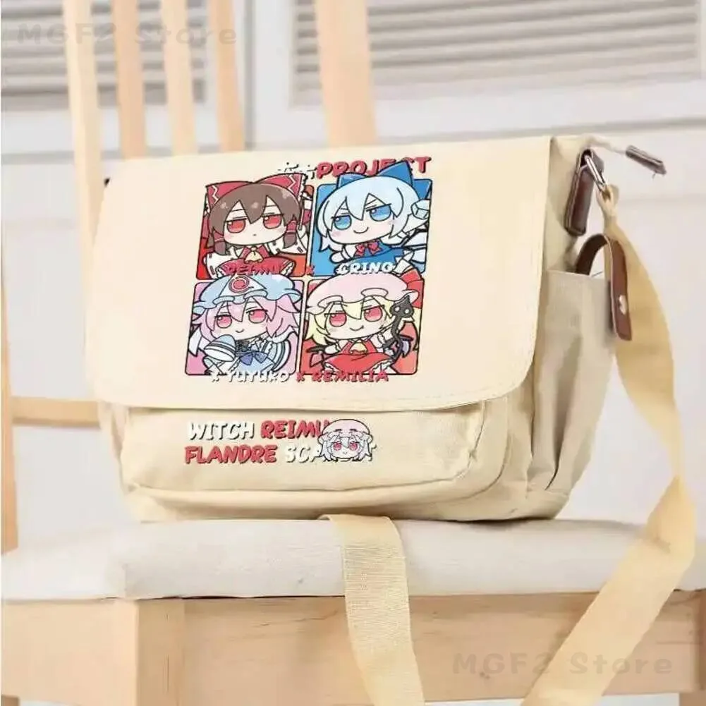 

NEW 2026 Cartoon Cosplay Game Handbag Hakurei Reimu Theme Oxford Messenger Bag Casual Schoolbag Student Anime Gift