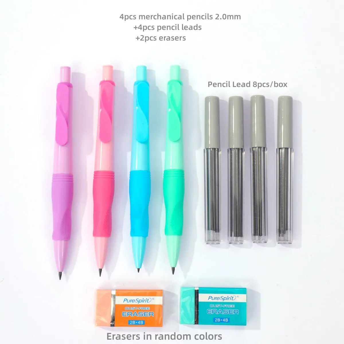 10 stks Mechanische Potloden Set 2B Potlood 0.5/0.7/2.0mm Automatische Potlood voor Tekening Schrijven Schetsen Kawaii Schoolbenodigdheden