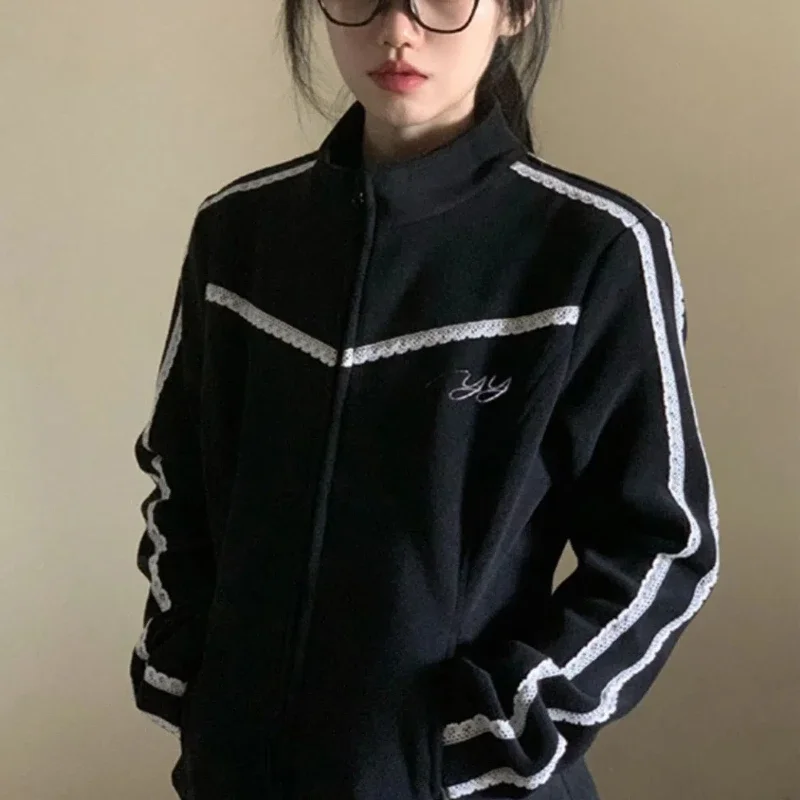 

Повседневные короткие пальто, женская спортивная одежда с длинными рукавами, одежда Y2k, американская винтажная куртка 2000-х годов, шикарная японская мода, топ в стиле Харадзюку, шик