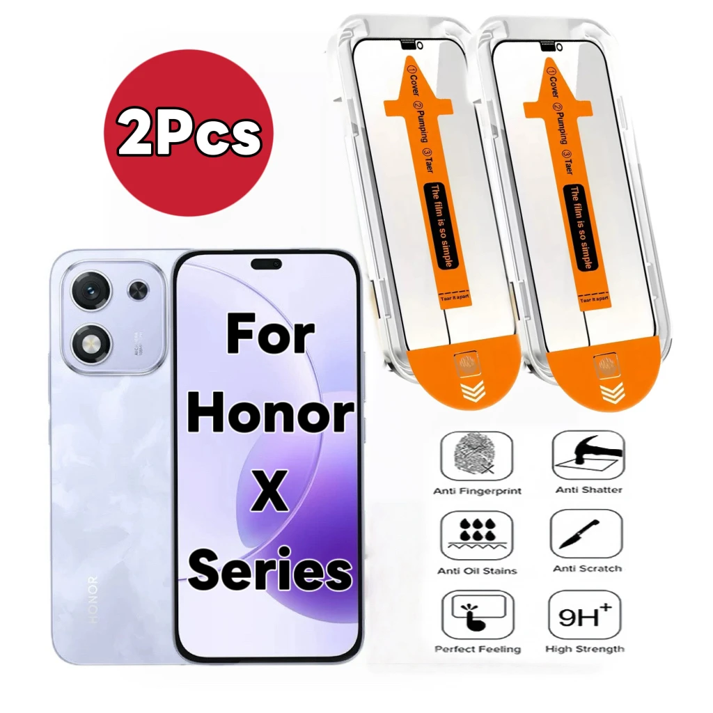 

2 упаковки защитных пленок из закаленного стекла HD, совместимых с серией Honor X, без пузырьков и пыли