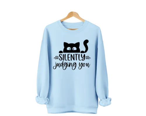 Polarshe Silently Judging You, Funny Cat, Black Cat, Cat Gifts, Animal Lover/ Sweatshirt