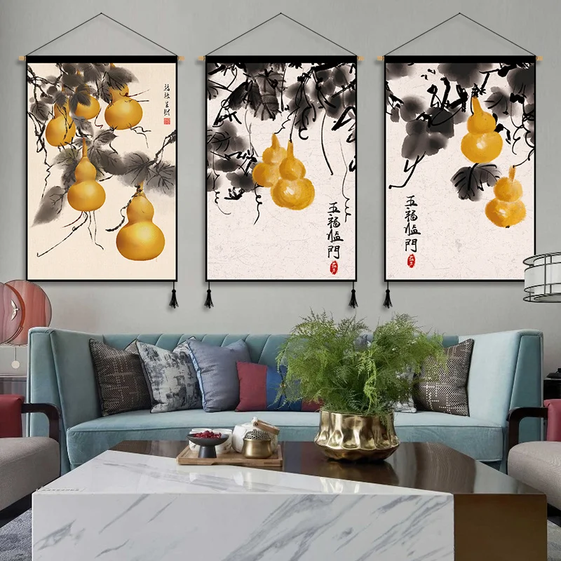 Mysterious Eastern Literature Ancient Rhyme Hanging Painting Ancient Chinese Literati Decorative Living Study Tea Room Tapestry