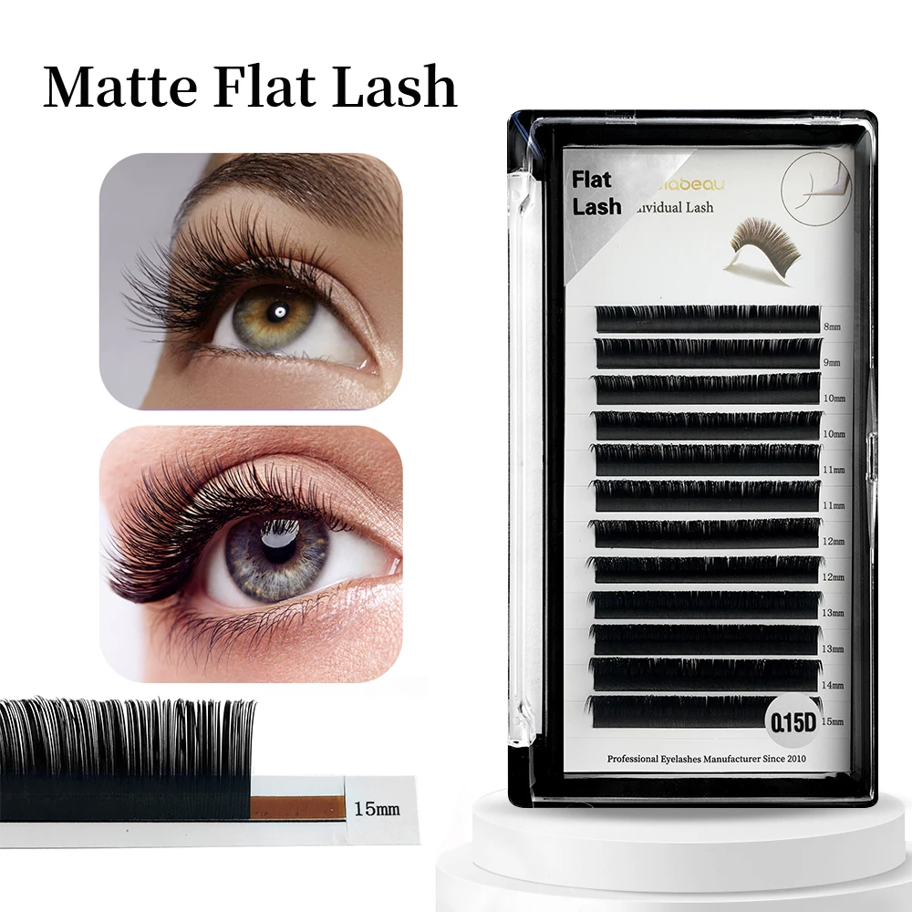 JB Jeyelabeau Classic Ellipse Flat Lash Extensions Split-tips Lashes Individual Mink Lashes Matte Fake Eyelash Makeup Supplies