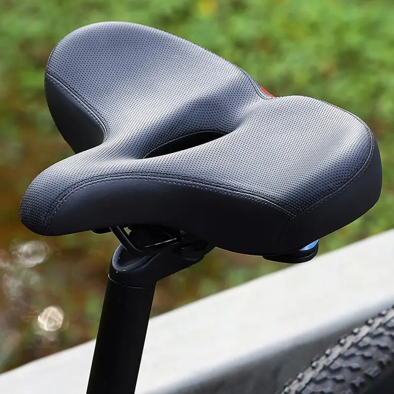 Extra Wide MTB Bicycle Saddle Ergonomic Comfortable Thick Foam Shock Absorption Commute Bike Seat E-Bike Cycling Cushion