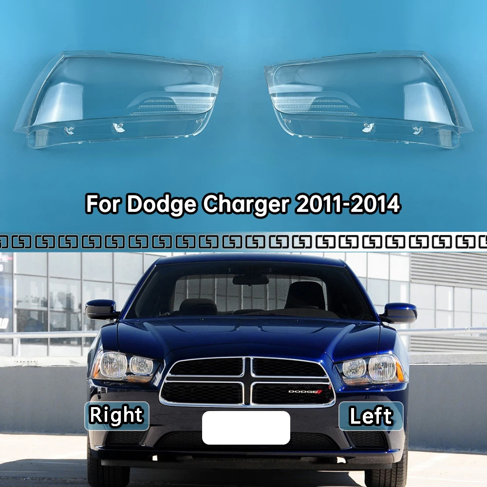 

For Dodge Charger 2011-2014 Headlight Cover Lens Headlamp Lamp Shell Transparent Shade Plexiglass Replace Original Lampshade